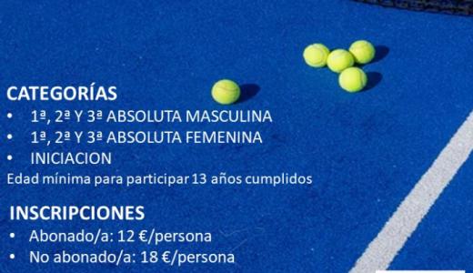 I Torneo de Pádel de Primavera. 10-19 de mayo 2024