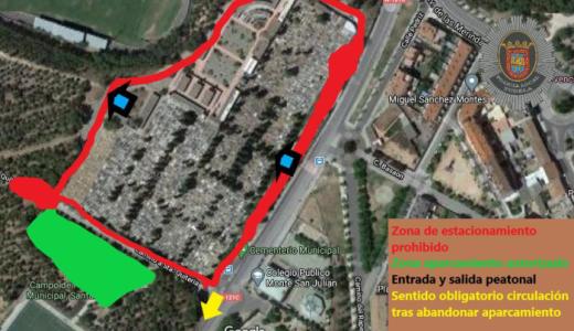 Regulación del tráfico Todos los Santos 2020