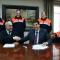 De Izda. A Dcha. Eradio Ezpeleta (Director Gerente de la Agencia Navarra de Emergencias), Luis Casado (Alcalde de Tudela), Leonor Pérez (Voluntaria).Fila superior: Izda. Javier Grávalos, Daniel Marco y Paulino Torres (Voluntarios).