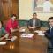 De izda. a dcha.: Marqués, el alcalde Larrarte, el vicepresidente Laparra y Mauleón durante la reunión.