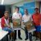 Diego Ascarza (Club Génesis),Andoni Moriano (Basket Navarra Planasa), Jesús Álava (Concejal Deportes) y Tito Navarro (S.D.R Arenas)