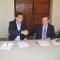 Firma del convenio entre Luis Casado y José Antonio Asiáin
