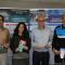 Luis Segura (Jefe de Área de Bienestar Social) , los concejales Natalia Castro y  José Suárez y José Ángel Santamaría (Jefe de la Policía Local)  en la presentación de las Cartas de Servicio.