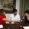 Pie de foto (de izda a dcha): la concejala de Educación, Silvia Cepas; el alcalde de Tudela, Eneko Larrarte, y la consejera de Educación, María Solana.